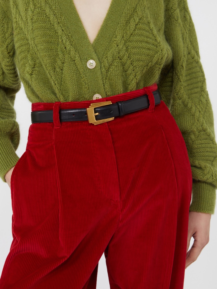 Skórzany pasek - CZARNY - Max Mara