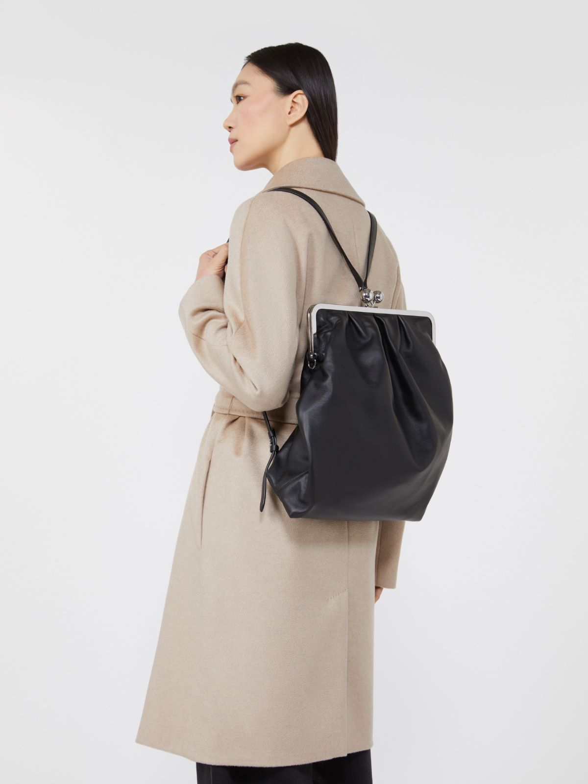 Nappa leather backpack - BLACK - Max Mara - 12