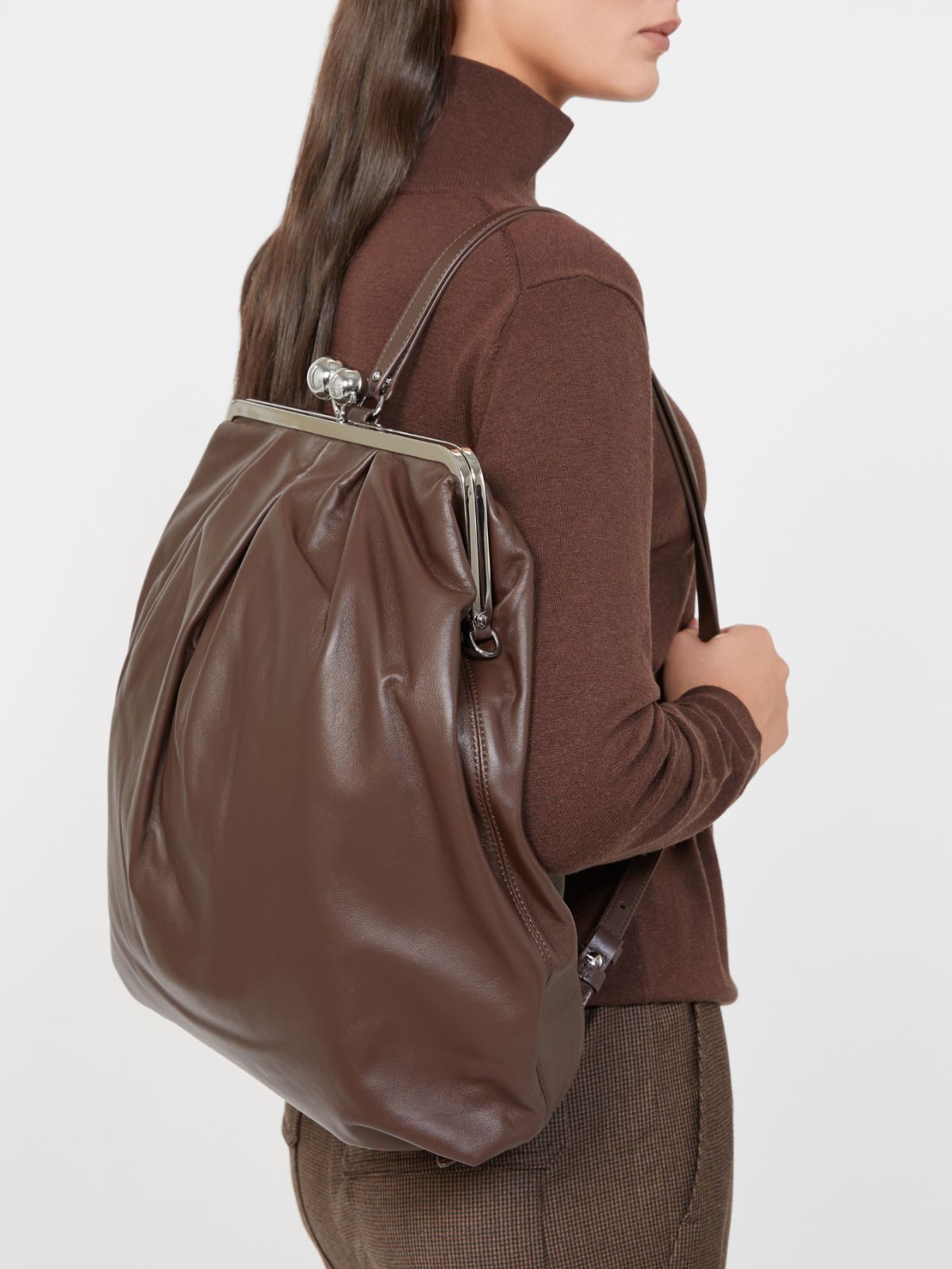Nappa leather backpack - BROWN - Max Mara