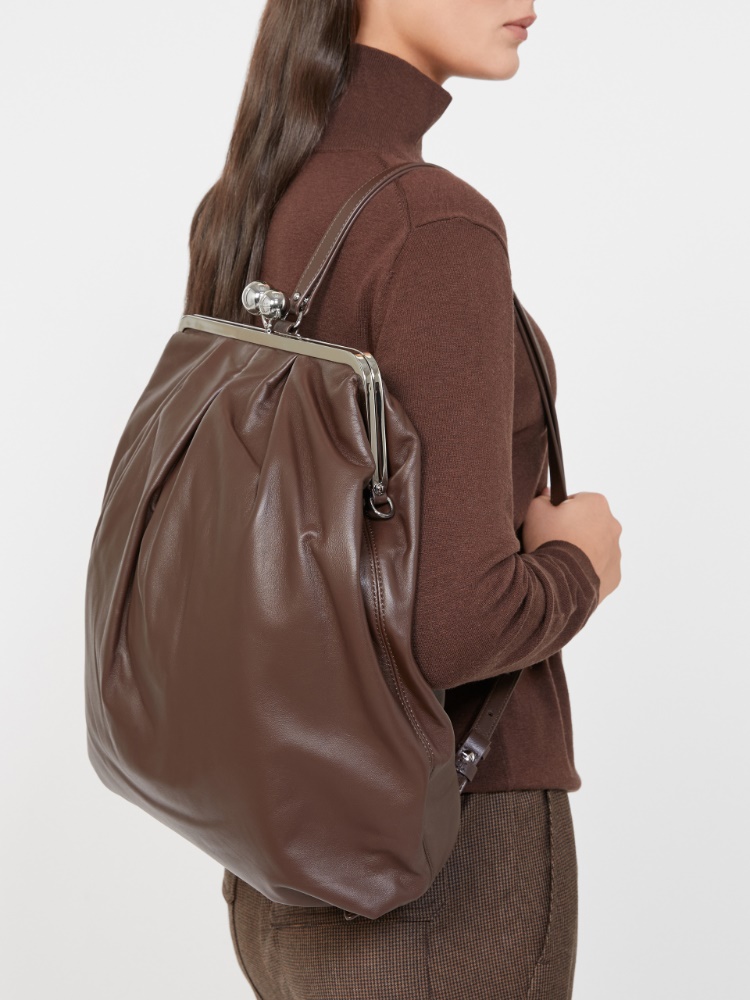 Plecak Pasticcino Bag z miękkiej skóry nappa - BRĄZOWY - Max Mara - 2
