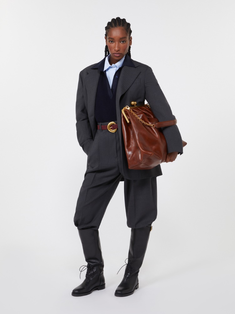 Leather Pasticcino Bag - TOBACCO - Max Mara