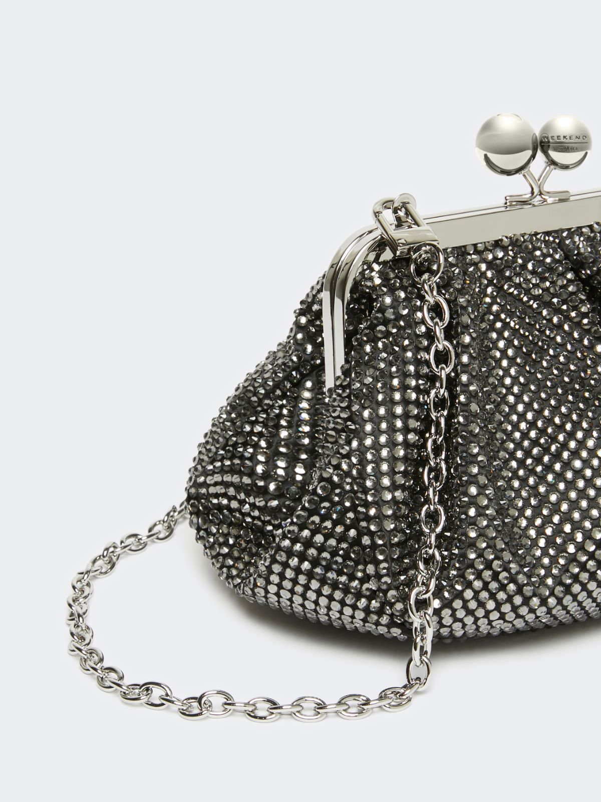Small Pasticcino Bag in satin with rhinestones - BLACK - Max Mara - 4