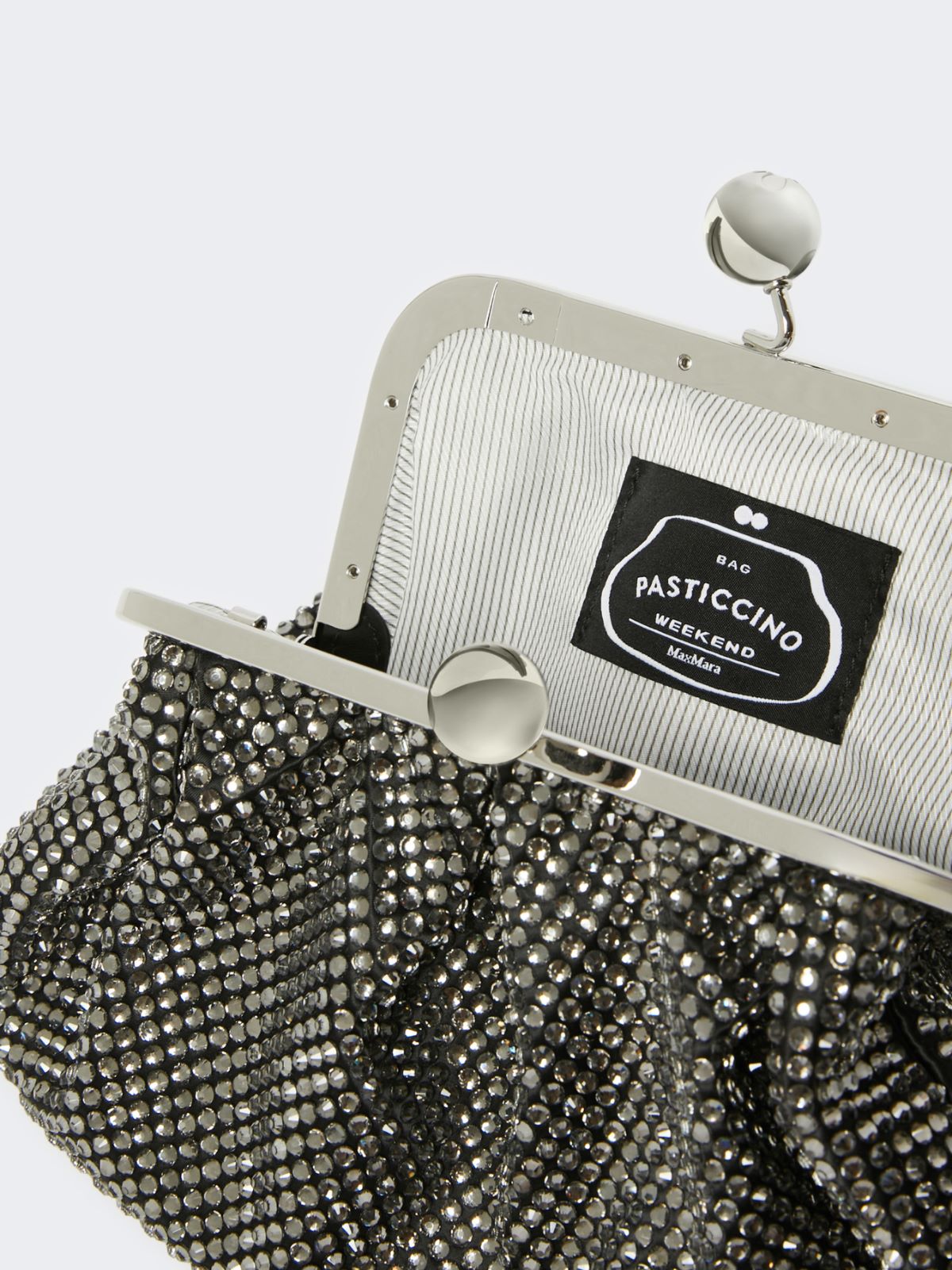 Small Pasticcino Bag in satin with rhinestones - BLACK - Max Mara - 6