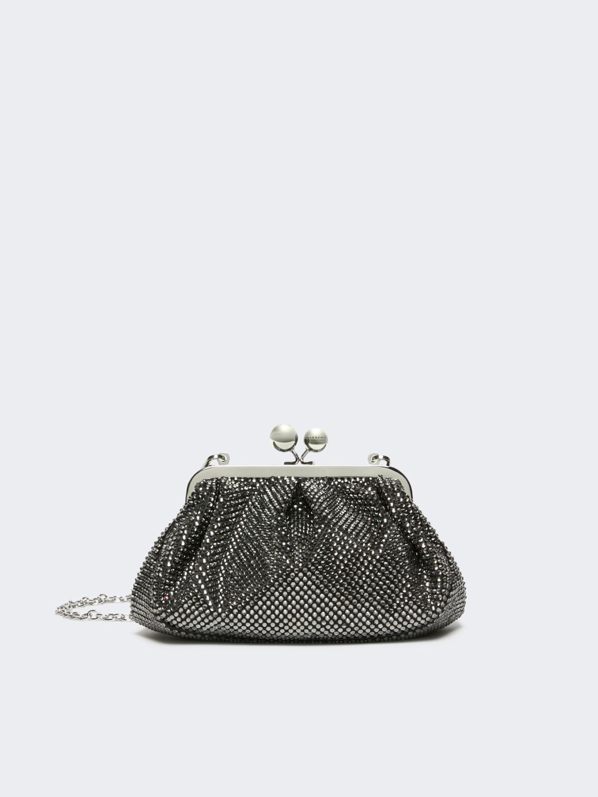 Small Pasticcino Bag in satin with rhinestones - BLACK - Max Mara