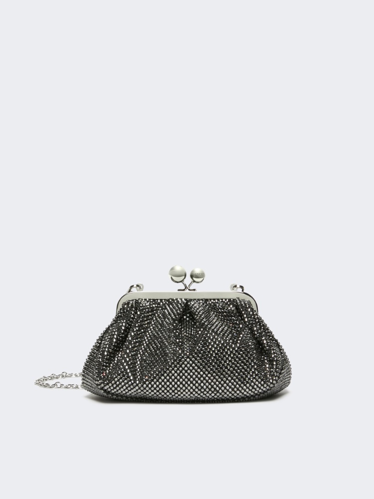 Small Pasticcino Bag in satin with rhinestones - BLACK - Max Mara