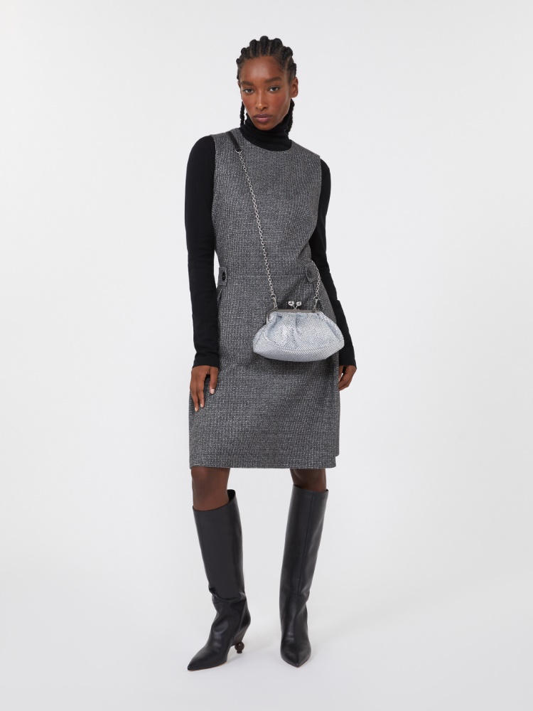 Small Pasticcino Bag in satin with rhinestones - OPTICAL WHITE - Max Mara