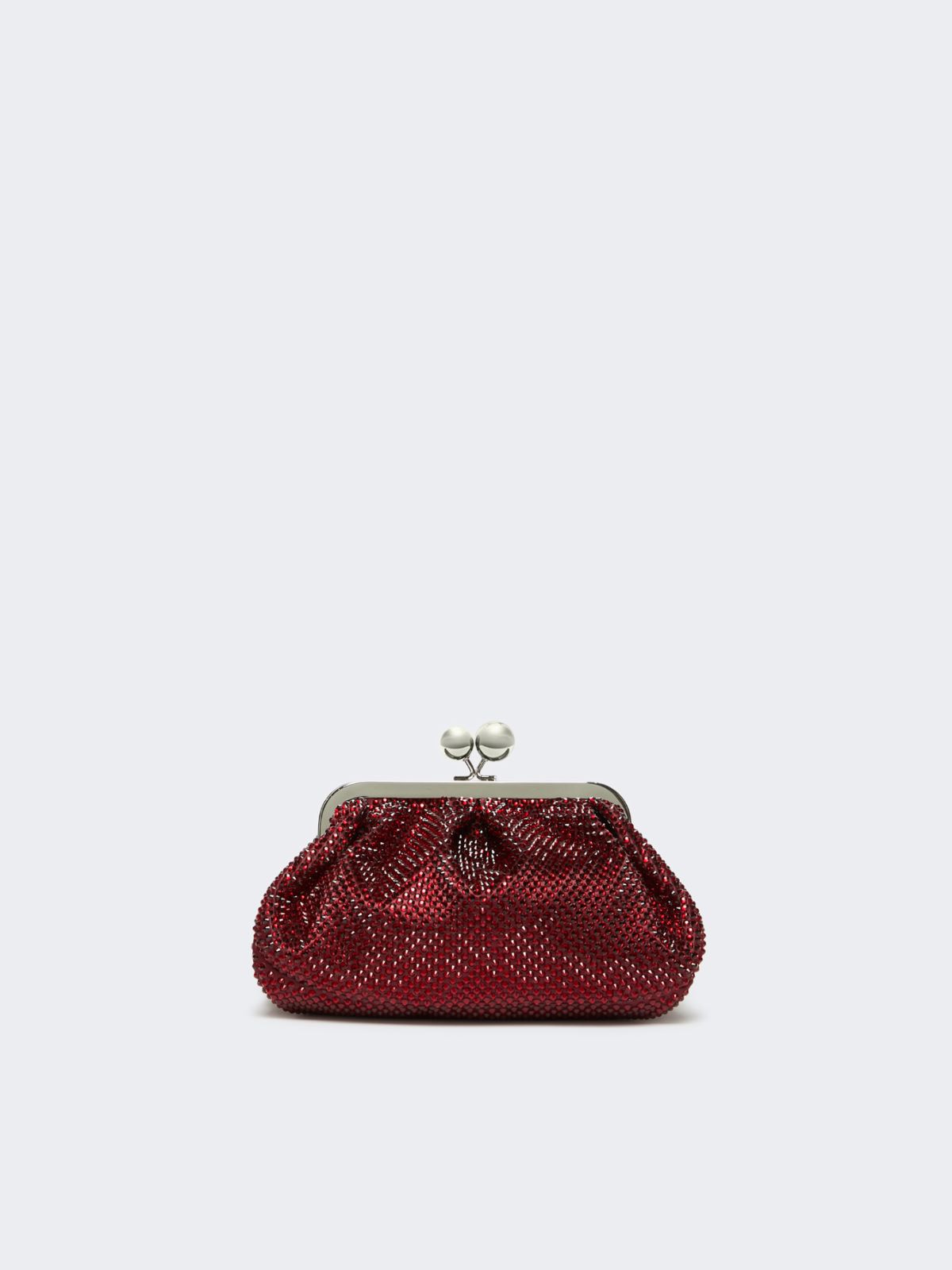 Small Pasticcino Bag in satin with rhinestones - RED - Max Mara - 3
