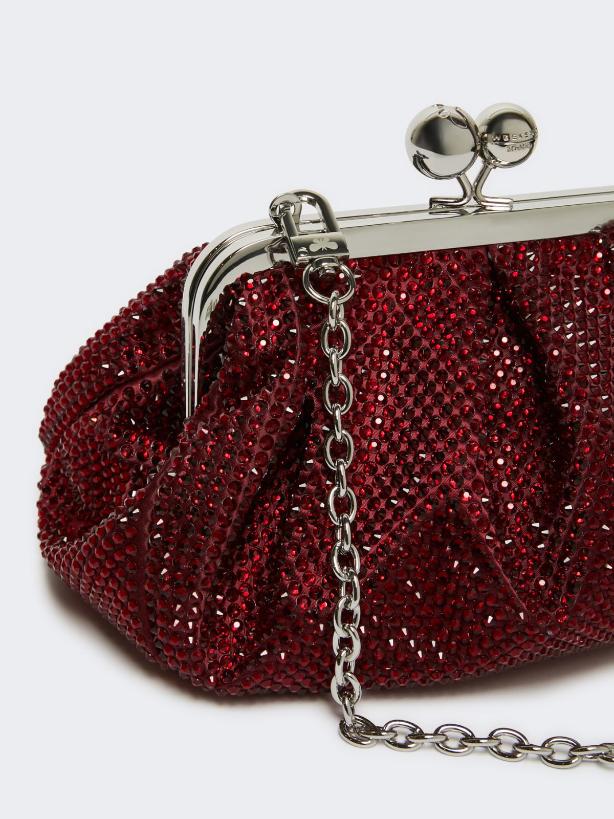 Small Pasticcino Bag in satin with rhinestones - RED - Max Mara - 4