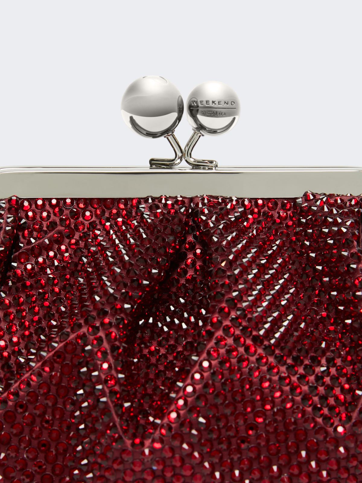 Small Pasticcino Bag in satin with rhinestones - RED - Max Mara - 5