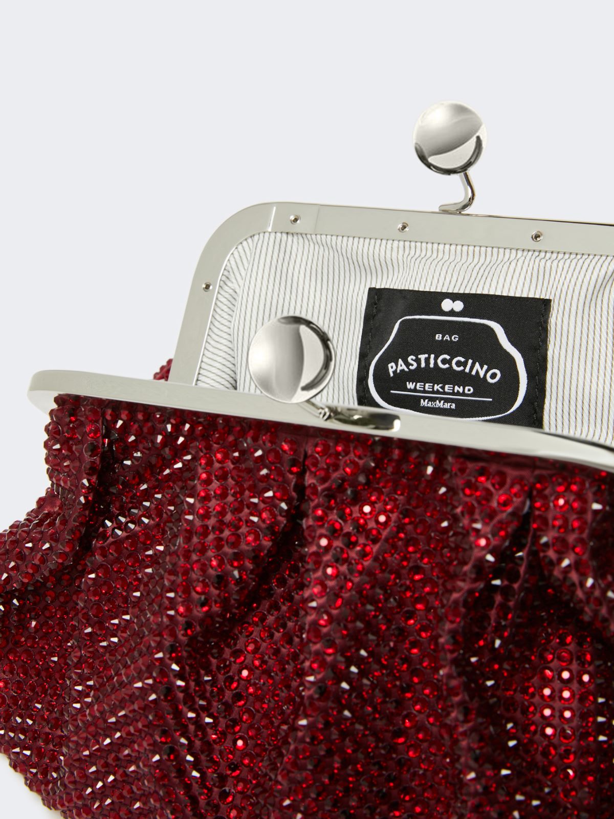 Small Pasticcino Bag in satin with rhinestones - RED - Max Mara - 6