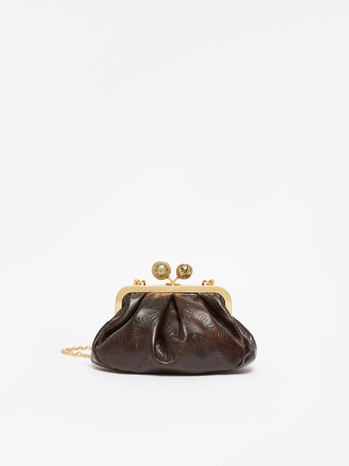 Small smooth leather Pasticcino Bag - DARK BROWN - Max Mara - 12
