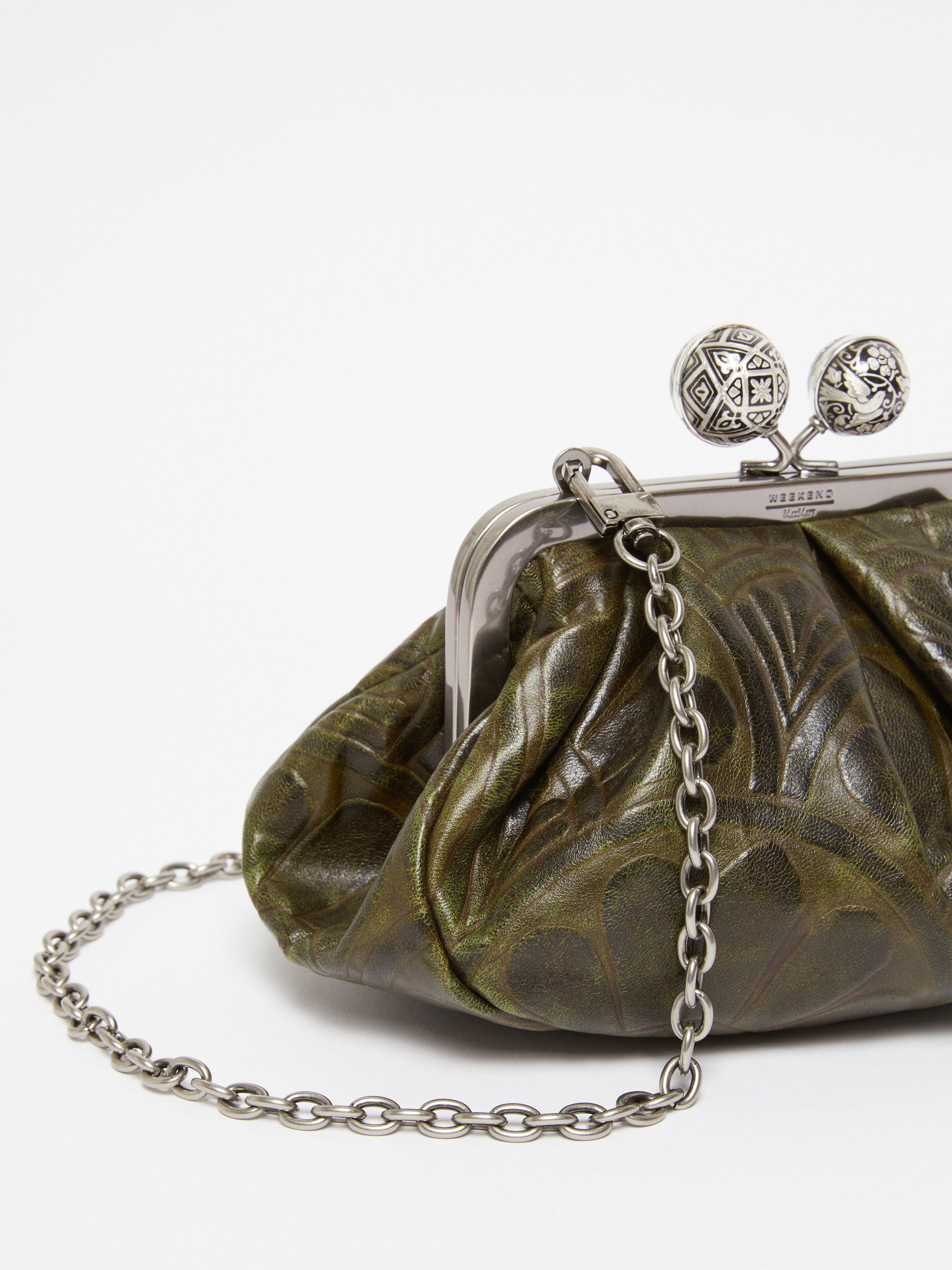 Small smooth leather Pasticcino Bag - DARK GREEN - Max Mara - 3