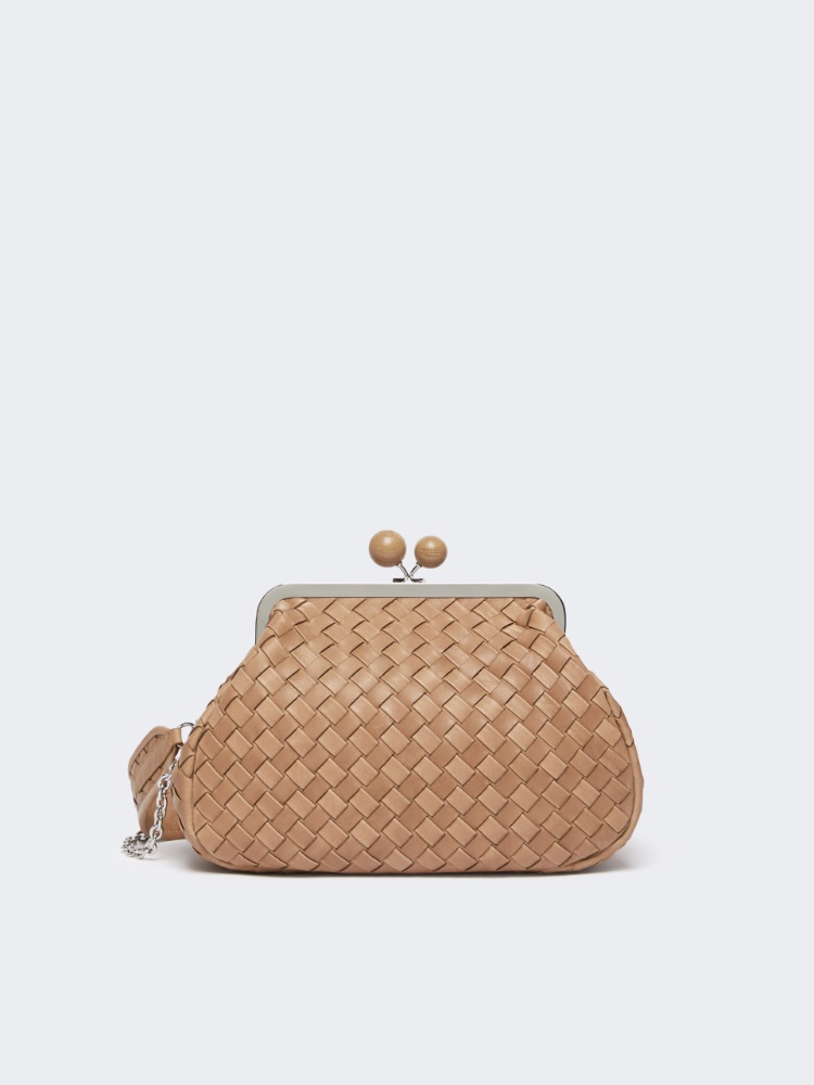 Medium woven leather Pasticcino Bag - HAZELNUT BROWN - Max Mara