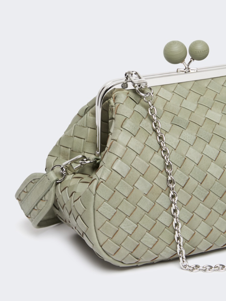 MAX MARA｜ (PEPATO (14541031 004 / 14541031600 004)) Medium woven leather Pasticcino Bag, sage green | 
