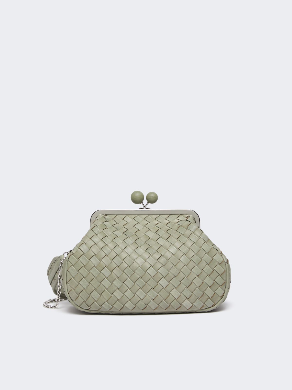 Medium woven leather Pasticcino Bag - SAGE GREEN - Max Mara - 12