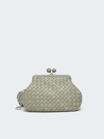 オブロ ホワイト Pasticcino バッグ・OBLO Medium Pasticcino Bag in canvas and rattan, white | Weekend