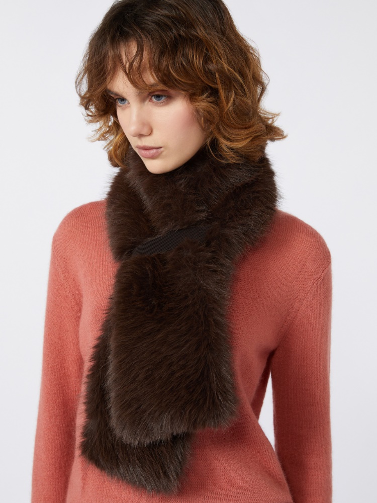 Soft textured scarf - DARK BOWN - Max Mara - 2