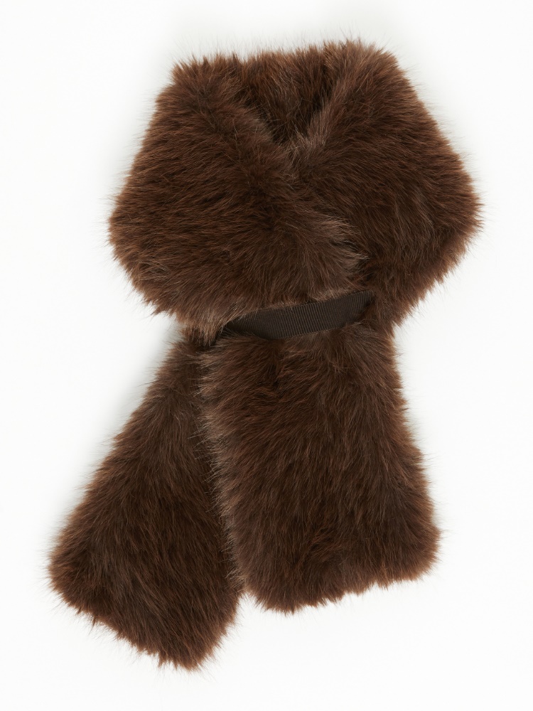 Soft textured scarf - DARK BOWN - Max Mara