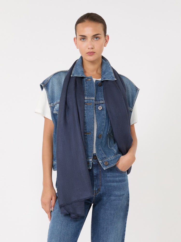 Cashmere and silk stole + MIDNIGHTBLUE - Max Mara