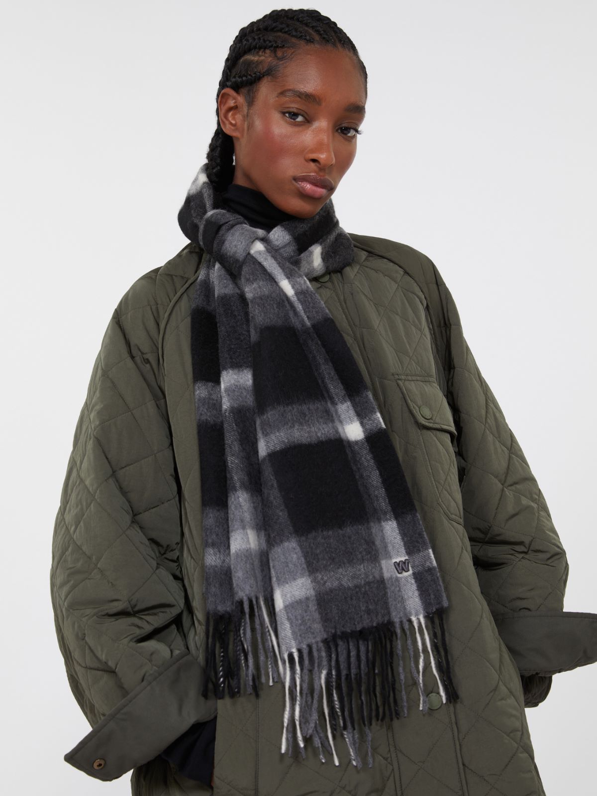 Jacquard cashmere scarf - BLACK - Max Mara - 9