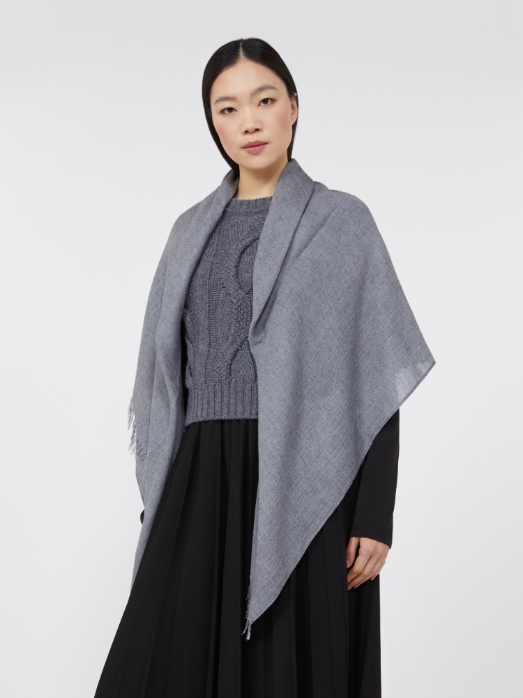 Chal de viscosa y cachemira - GRIS MEDIO - Max Mara