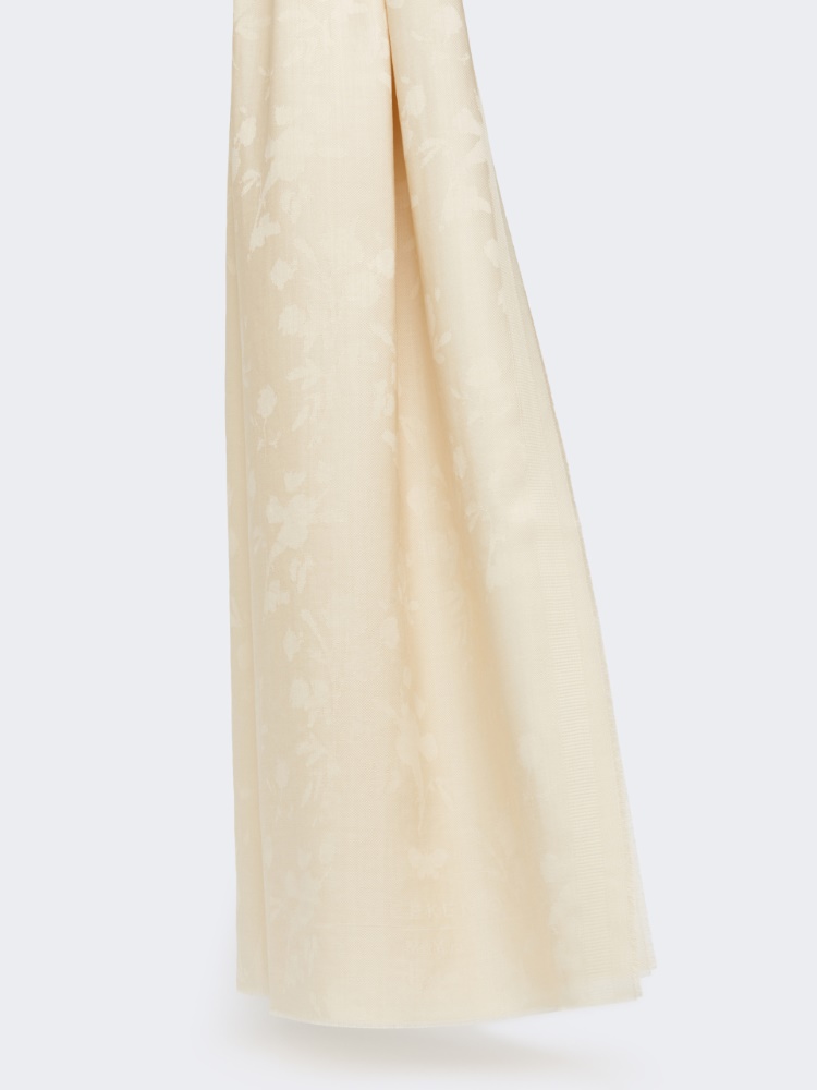 Jacquard wool stole - IVORY - Max Mara