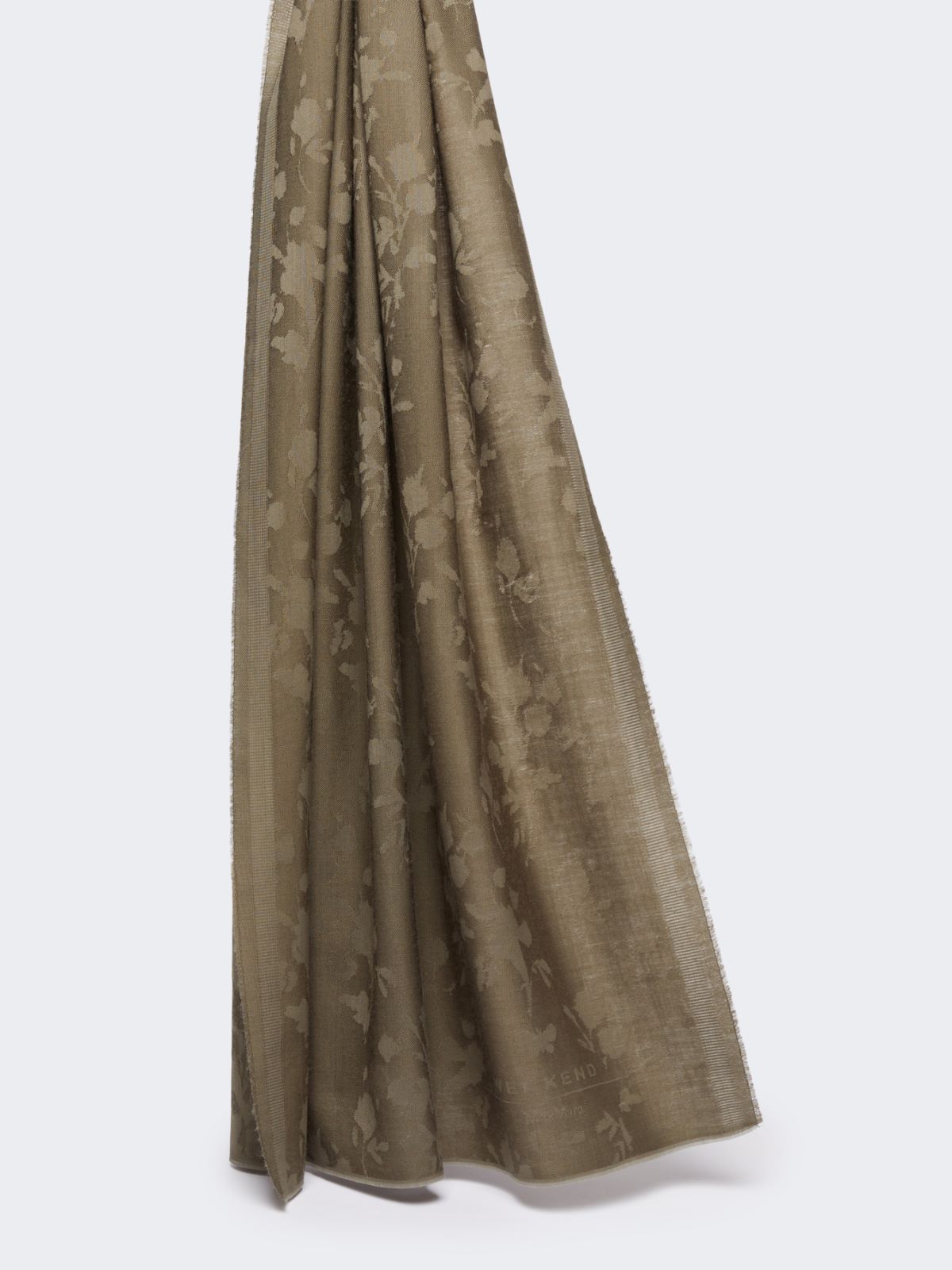 Jacquard wool stole - KAKI - Max Mara - 6