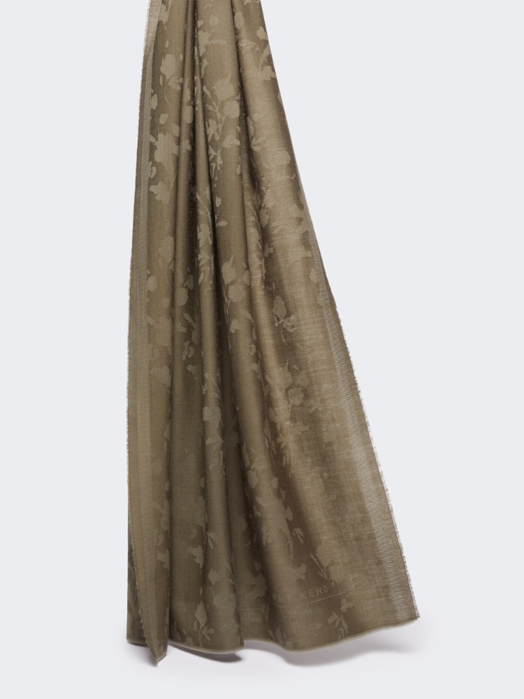 Jacquard wool stole - KAKI - Max Mara