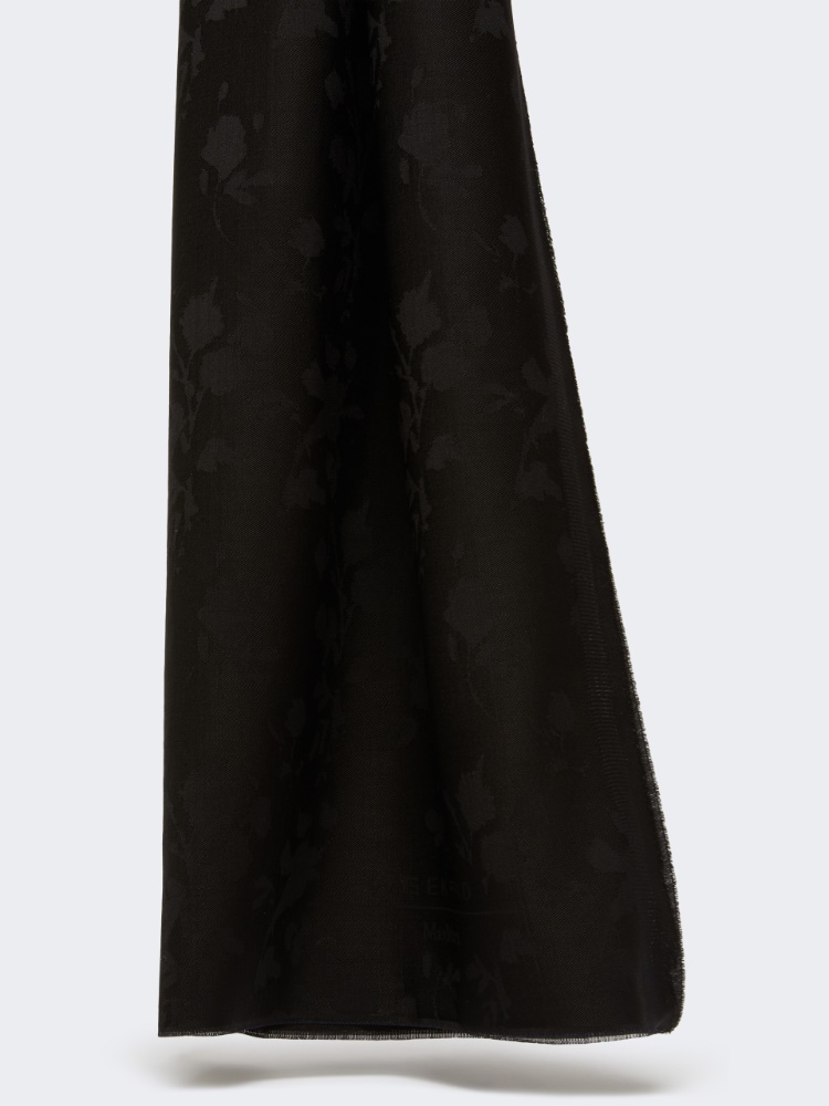 Wełniana żakardowa stola - CZARNY - Max Mara