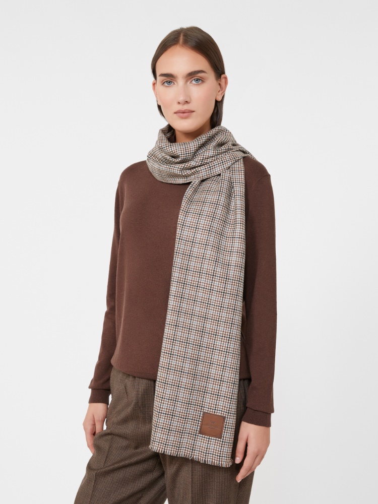 Patterned wool stole - IVORY - Max Mara