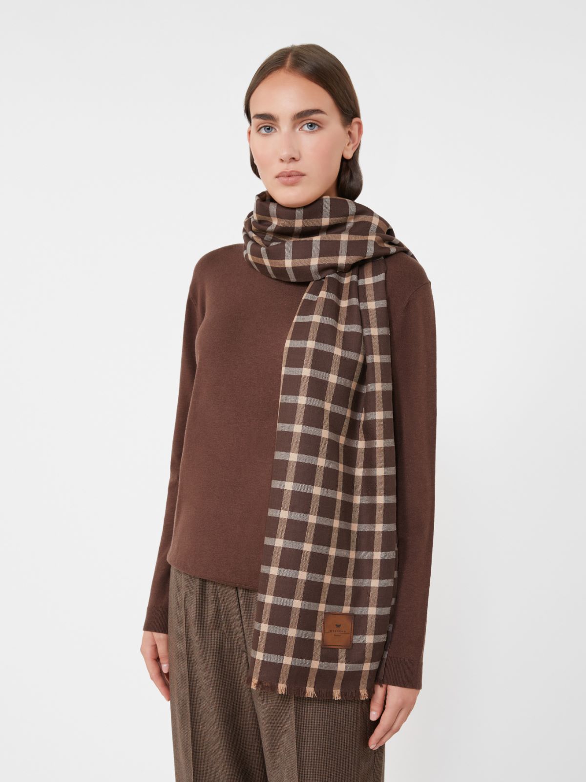 Étole en laine dessinée - BEIGE - Max Mara