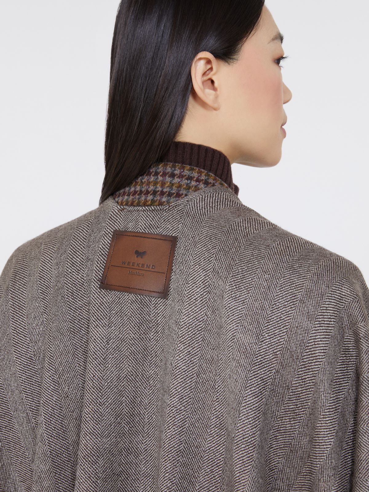 Double-face wool cape - DARK BROWN - Max Mara - 4