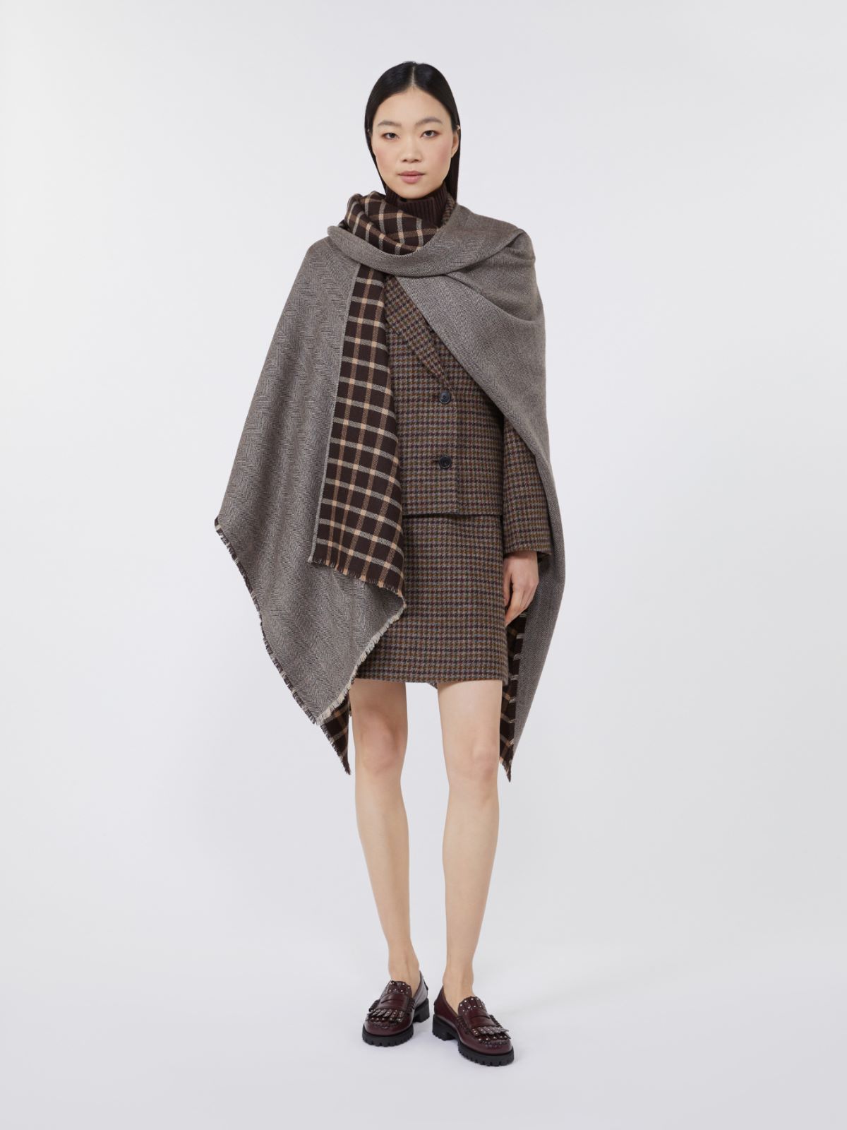 Cape aus doppelseitiger Wolle - DUNKELBRAUN - Max Mara