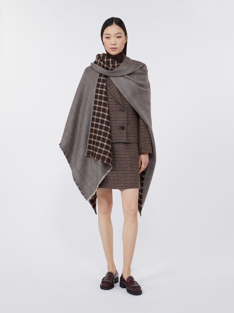 Capa de lana reversible - MARRON OSCURO - Max Mara