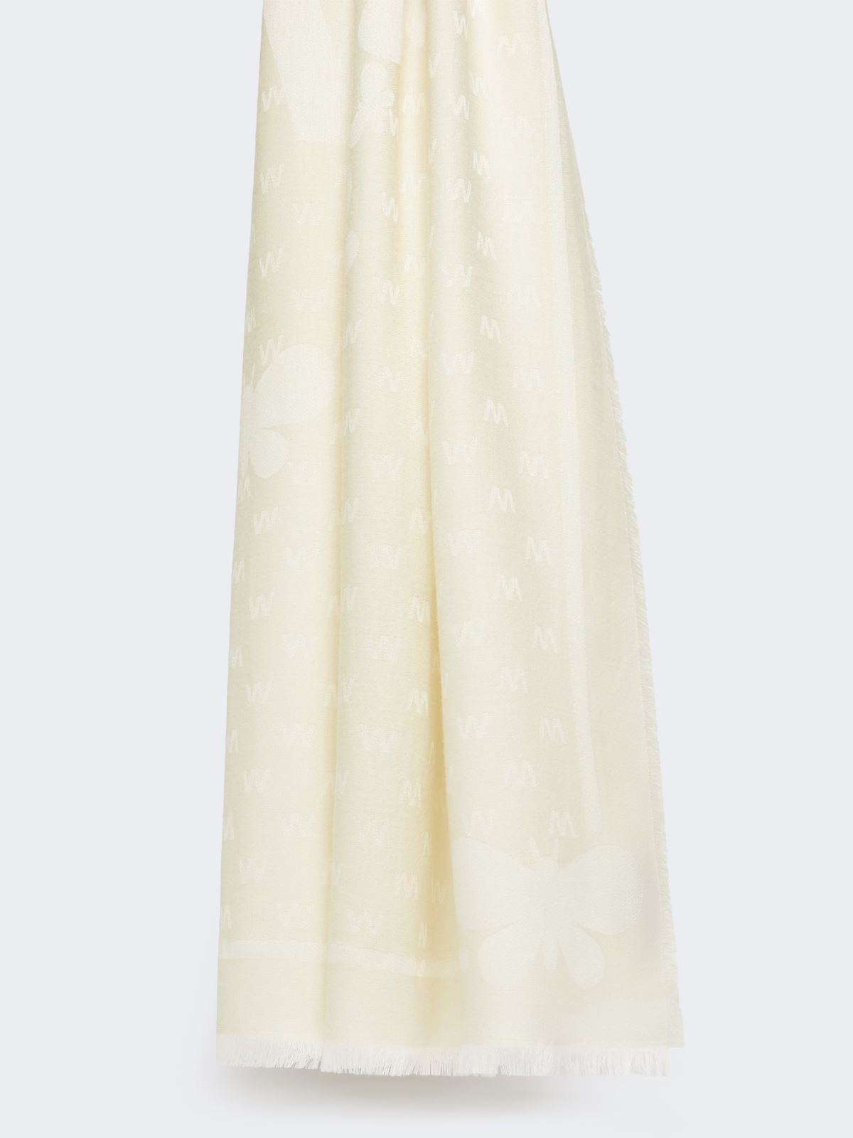 Jacquard-knit viscose and wool shawl - MILK - Max Mara