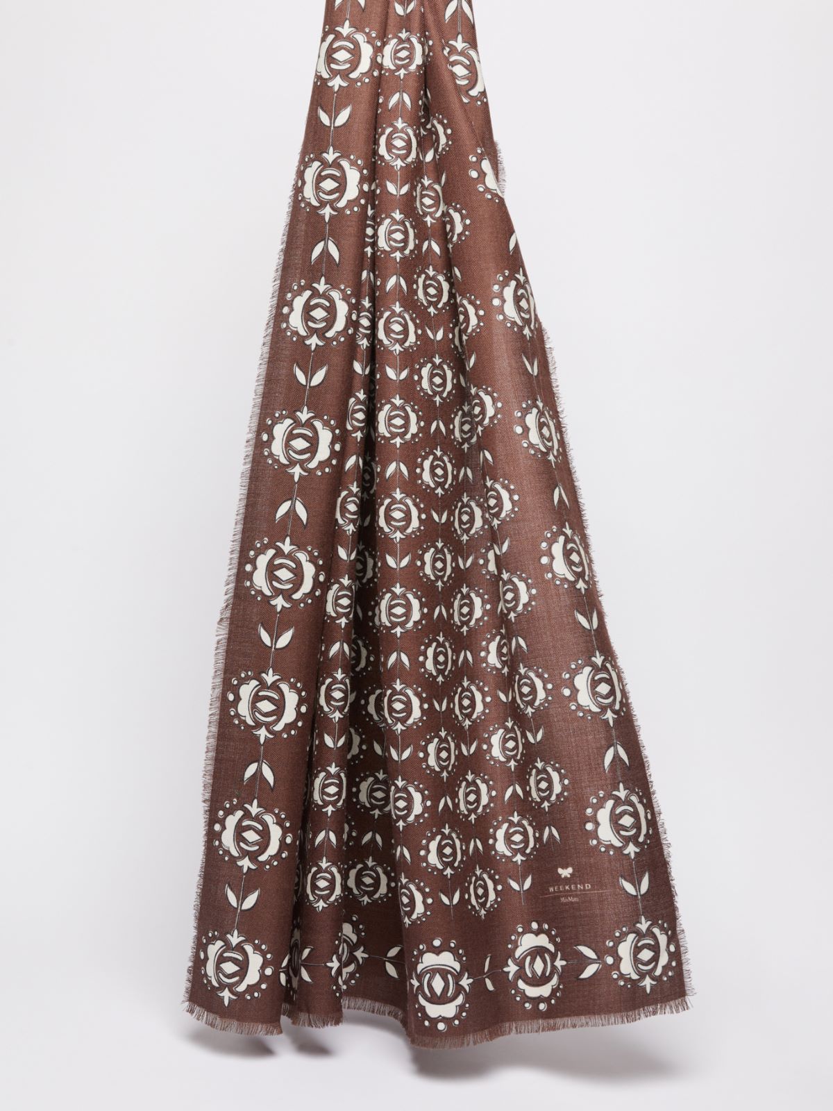 Wool and silk stole - BROWN - Max Mara