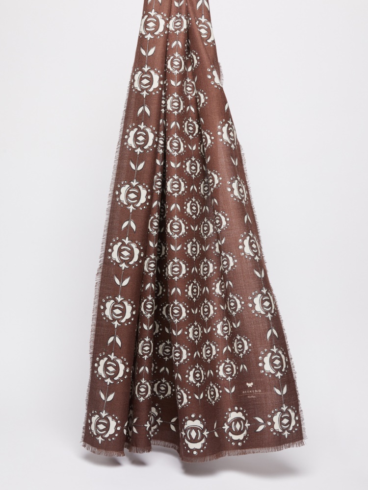 Wool and silk stole - BROWN - Max Mara