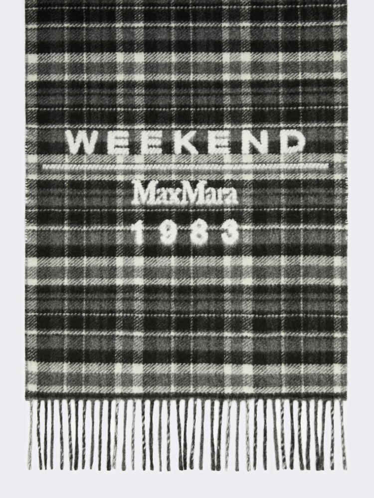 Jacquard wool-blend stole - MEDIUM GREY - Max Mara