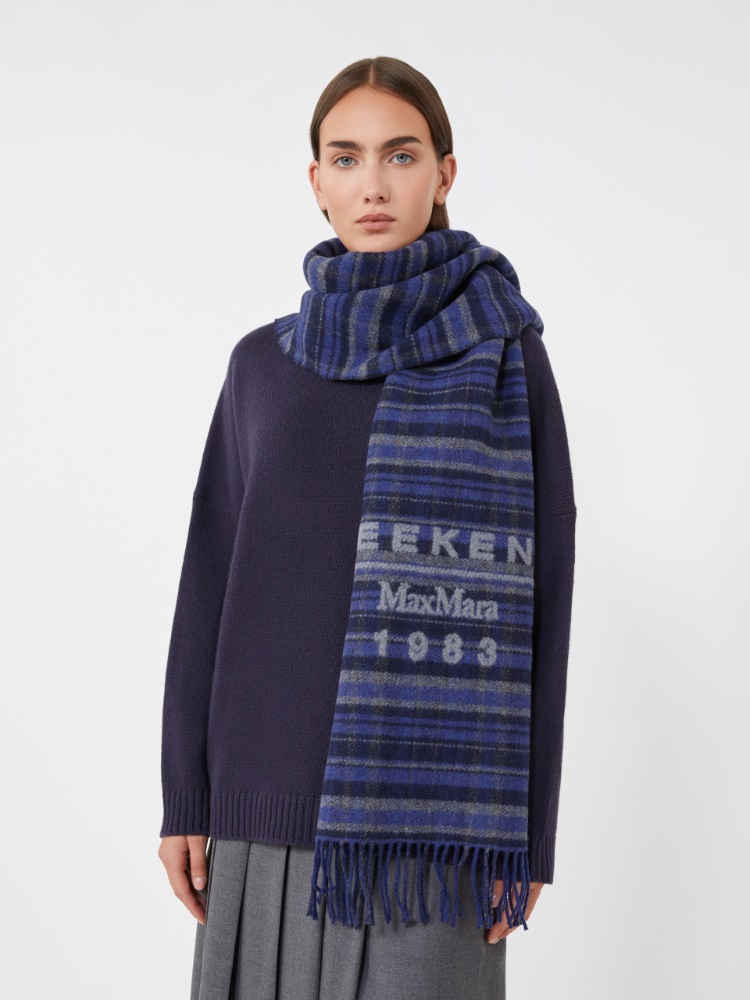 Jacquard wool-blend stole - ULTRAMARINE - Max Mara