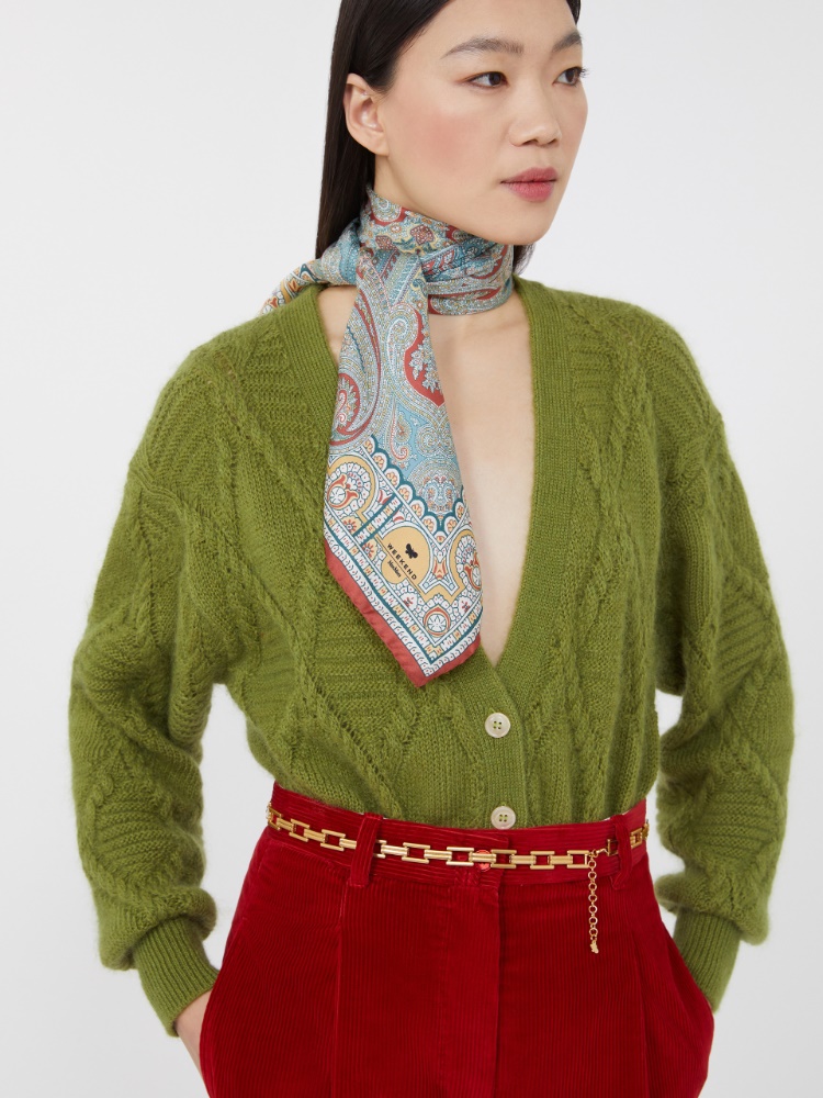 Foulard en sergé de soie imprimée - BRUN FONCE - Max Mara