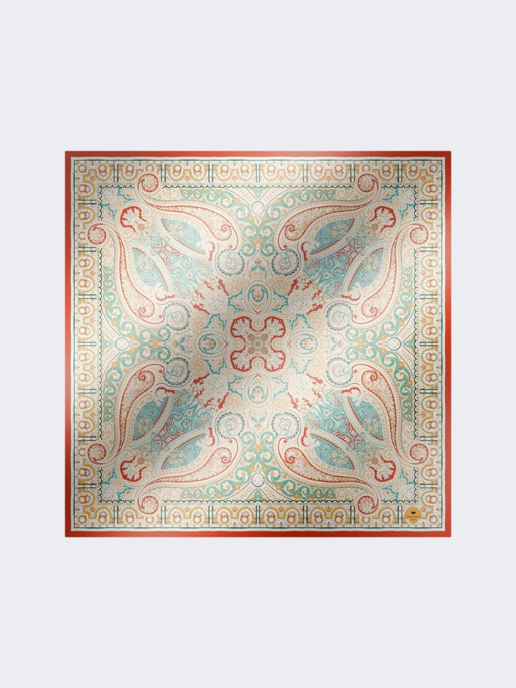 Printed silk twill scarf - DARK BROWN - Max Mara