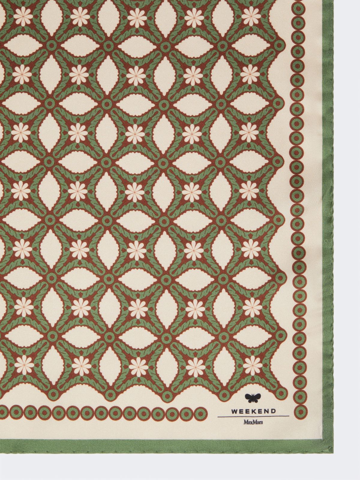 Printed silk twill scarf - BEIGE - Max Mara - 2