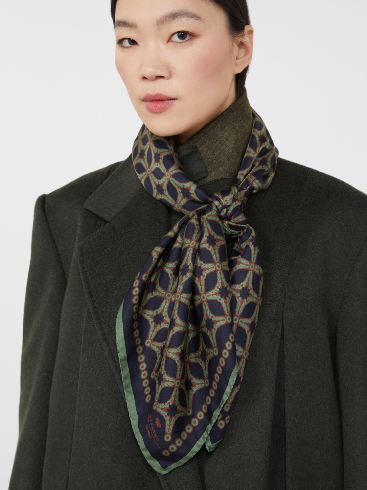 Foulard en sergé de soie imprimée - BLEU MARINE - Max Mara