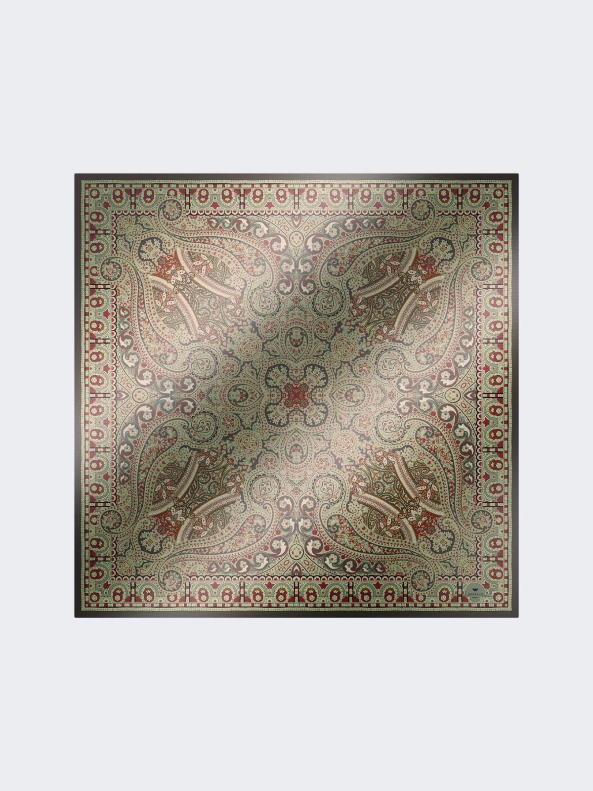 Printed silk twill scarf - OLIVE GREEN - Max Mara - 9