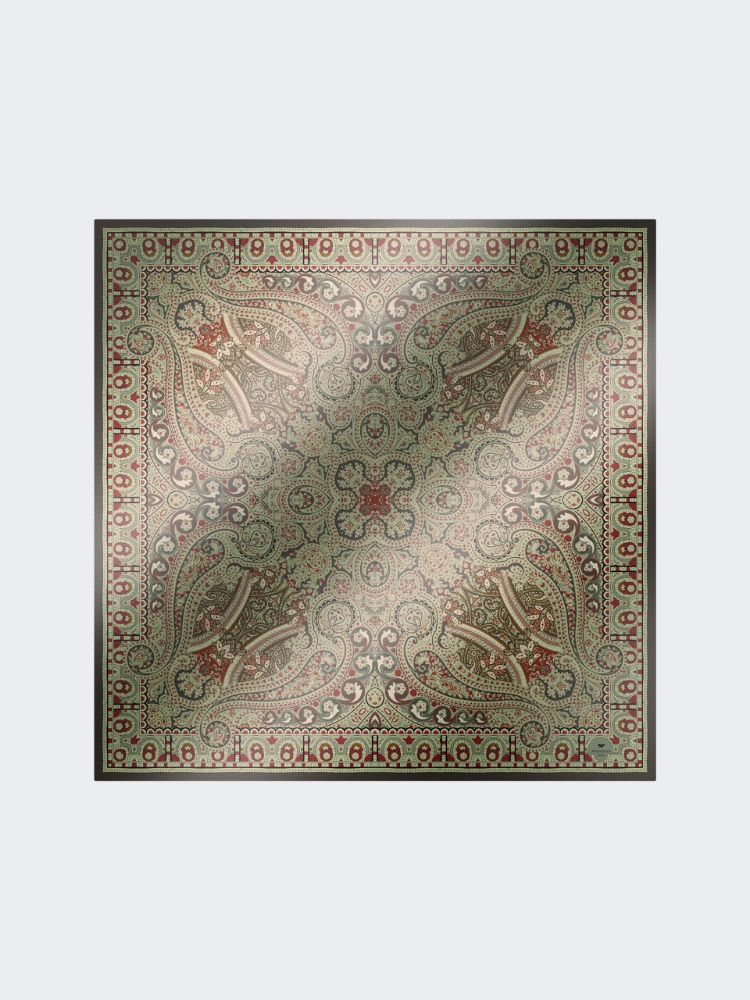 Printed silk twill scarf - OLIVE GREEN - Max Mara