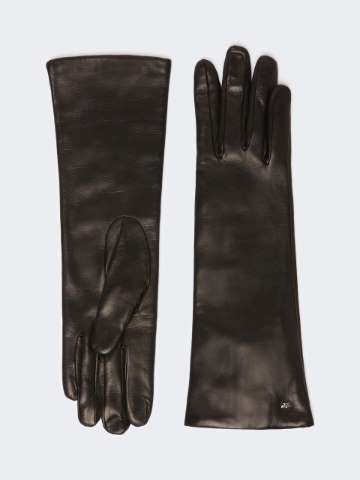 Max Mara 上品 グローブ 手袋 本革 黒茶 Nappa leather glove Black nappa leather gloves | Max Mara
