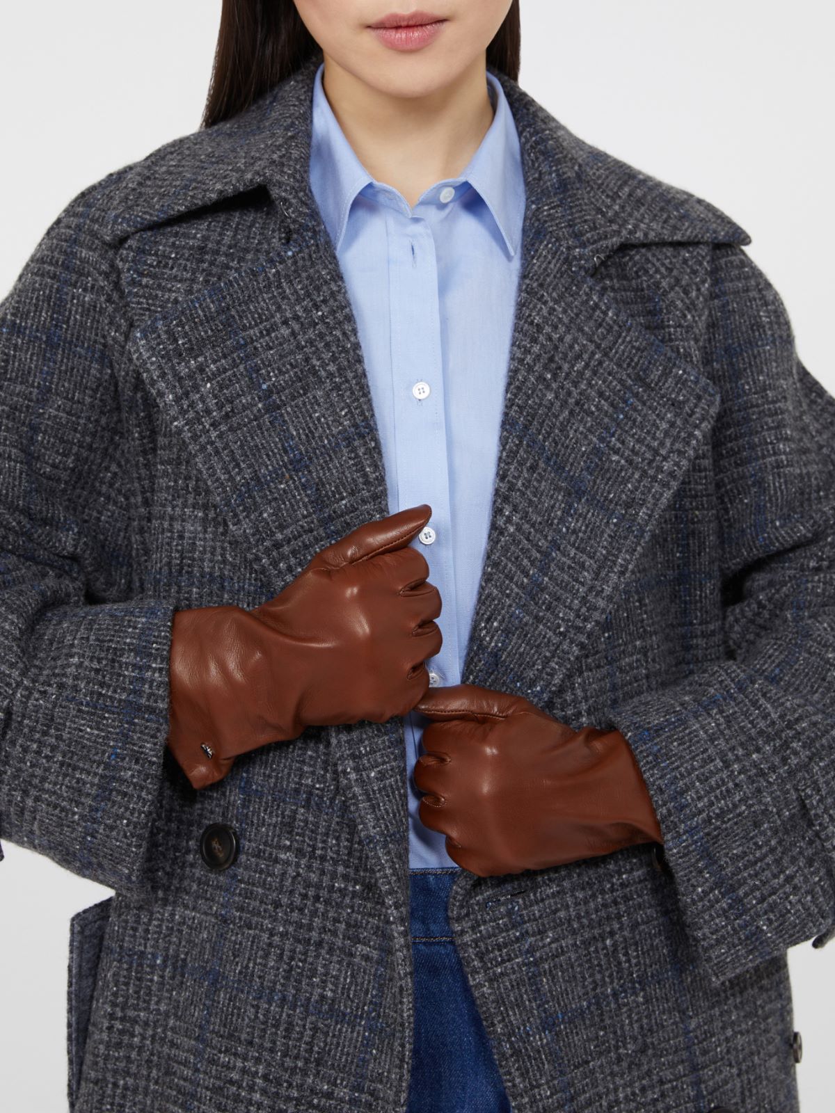 Nappa leather gloves - TOBACCO - Max Mara