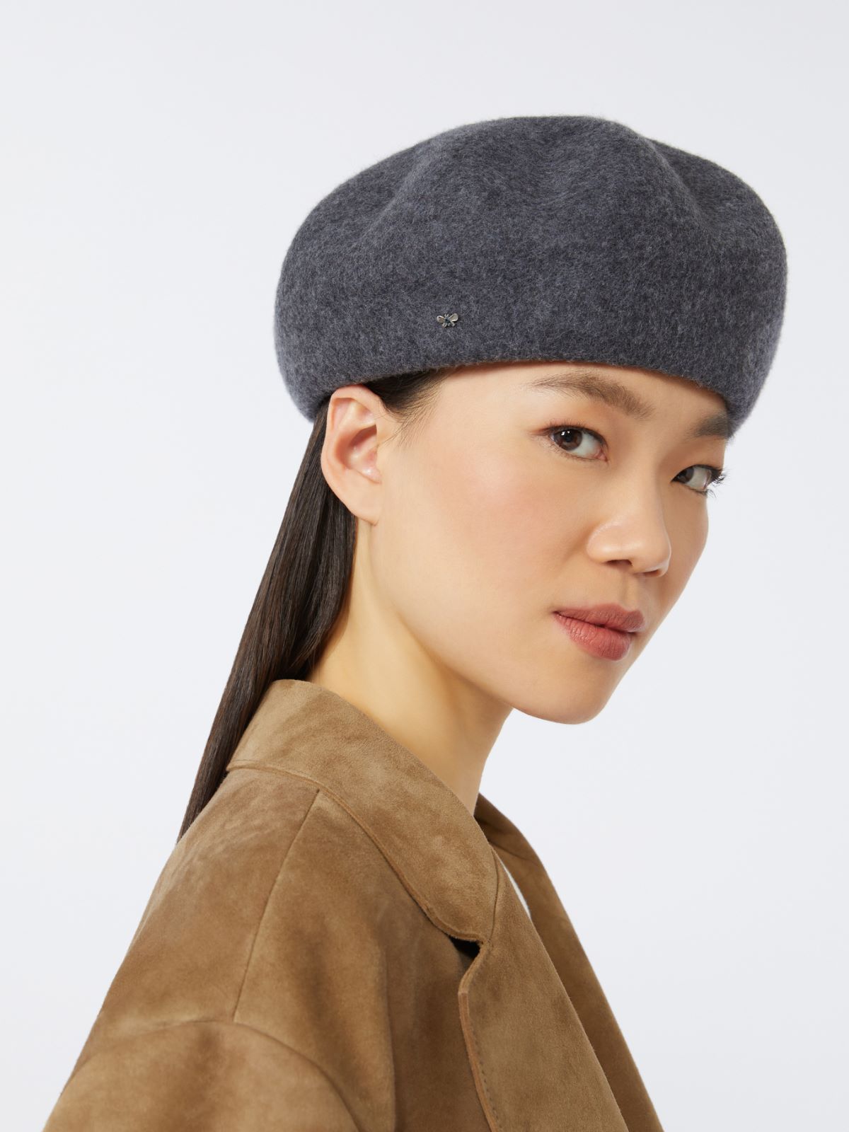 Wool beret - LIGHT GREY - Max Mara - 8