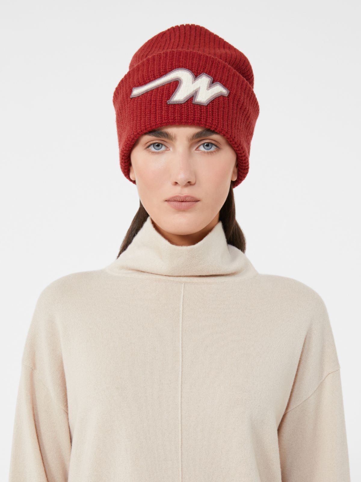 Wool beanie - BERRY RED - Max Mara - 9