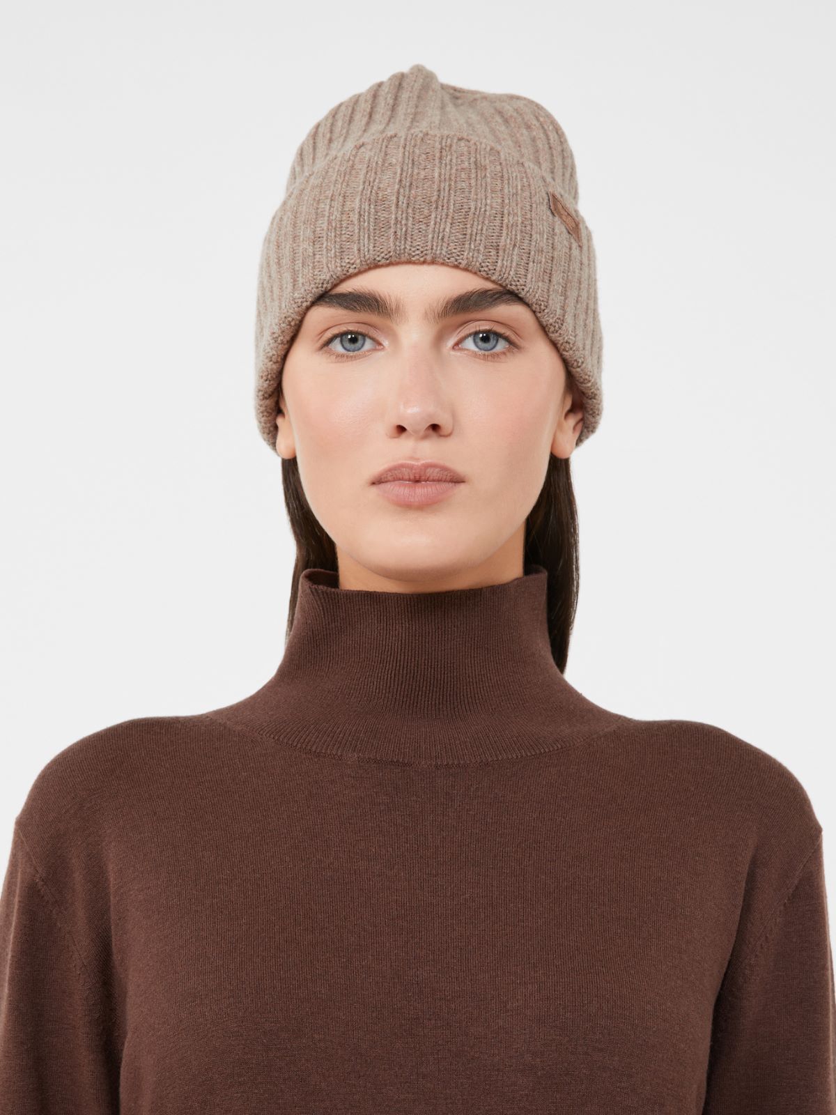 Wool yarn beanie - BROWN - Max Mara - 9